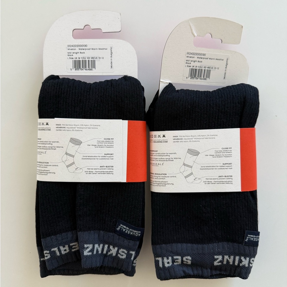 2 pair SEALSKINZ Wiveton Waterproof Warm Weather Mid Length Sock - Picture 3 of 5